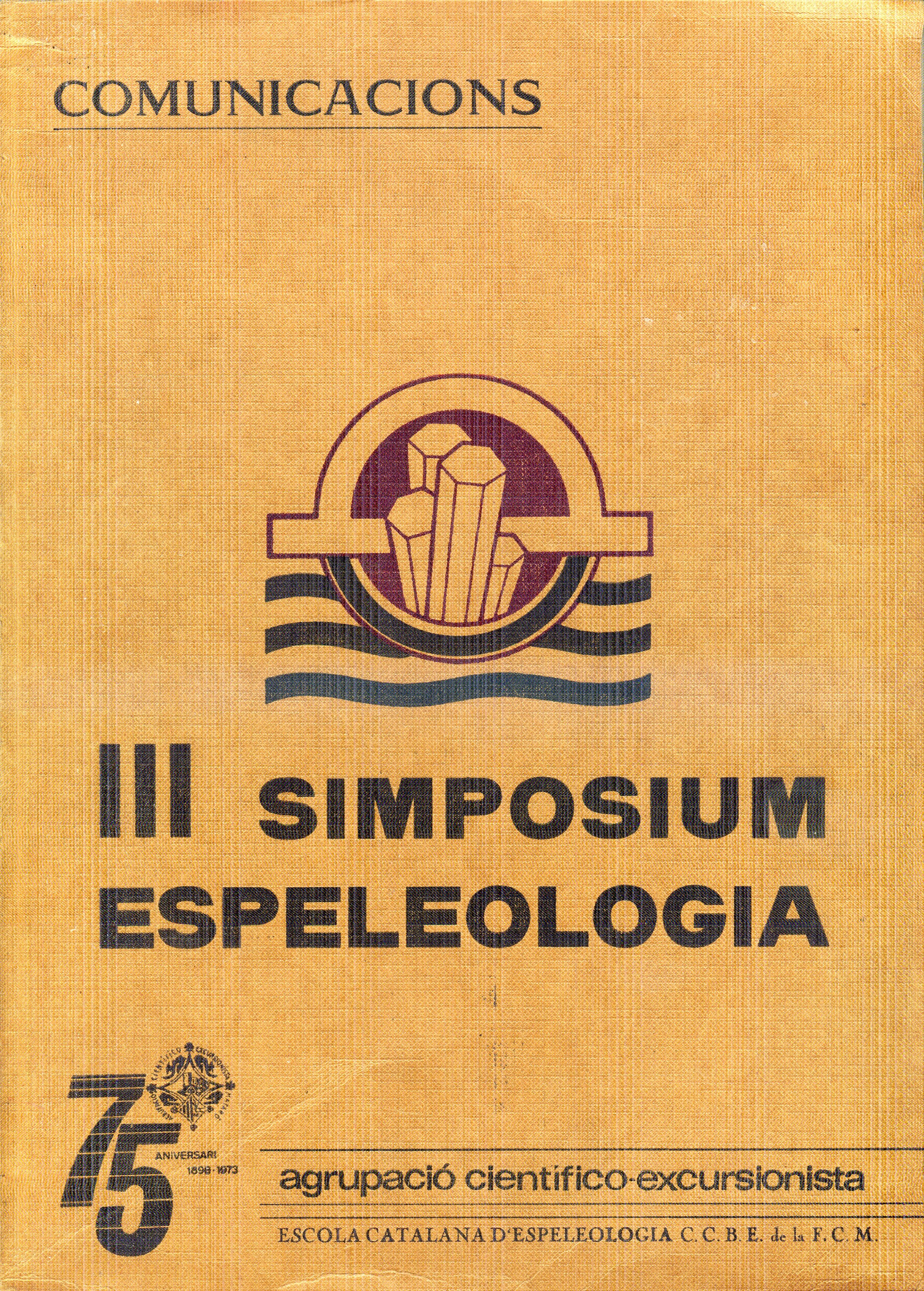 III Simposium Espeleologia : Comunicacions - Portada
